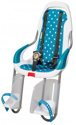 Qibbel ToGo fietszitje achter Q135 junior drager wit/polka blauw Qibbel ToGo fietszitje achter Q135 junior drager wit/polka blauw