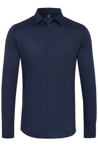 Desoto Slim Fit Jersey shirt Marine, Effen