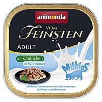 van het fijnste kattenvoer, nat milkiekonijn in roomsaus (32 x 100 g), nat kattenvoer zonder granen en suiker van animonda, met verse, vleselijke ingrediënten