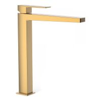 Wastafelkraan Tres Slim | Opbouw | Mengkraan | Hoog model | 1-hendel | Vierkant | 24k Goud mat - thumbnail