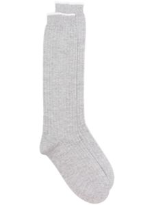 Eleventy chaussettes en maille nervurées - Gris