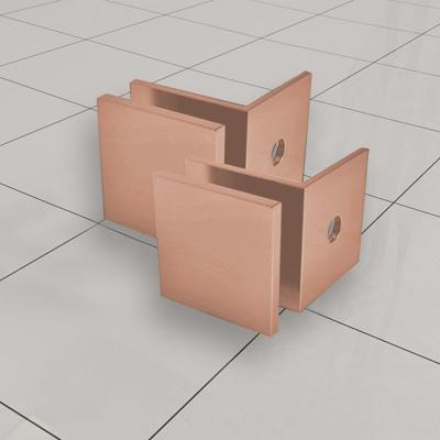 Stabilisatiestang Glaskoppelingen Set Geborsteld Koper tbv Profielloze Inloopdouches