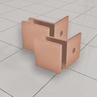 Stabilisatiestang Glaskoppelingen Set Geborsteld Koper tbv Profielloze Inloopdouches