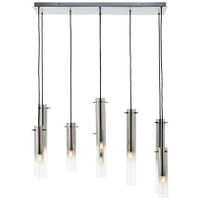 Brilliant Glasini Hanglamp 8-lichts - Zwart/Gerookt Glas