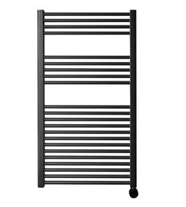 Sanicare elektrische design radiator 60x112cm zwart met thermostaat rechts zwart