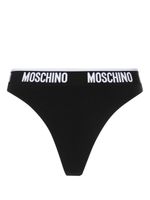 Moschino culotte en coton stretch à bande logo - Noir - thumbnail