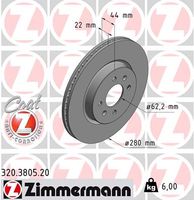 Remschijf COAT Z ZIMMERMANN, Remschijftype: Binnen geventileerd, u.a. für KIA, Hyundai