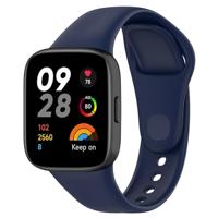 By Qubix - Siliconen bandje - Donkerblauw - Compatible met Xiaomi Redmi Watch 3 - Compatible Xiaomi bandje