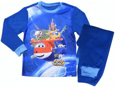 Super Wings pyjama fleece jongens donkerblauw maat 104