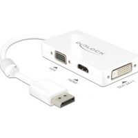 Delock 62655 Adapter DisplayPort 1.1 male > VGA / HDMI / DVI female Passief wit