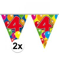 2x Gekleurde vlaggenlijn 4 jaar - thumbnail