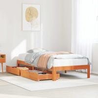 vidaXL Bedframe met lades massief grenenhout wasbruin 90x190 cm
