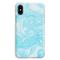 Waterverf blauw: iPhone XS Max Volledig Geprint Hoesje - thumbnail