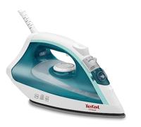 Tefal FV1710 Virtuo Stoomstrijkijzer, 1800 watt, 80 g/min. stoomstoot, 20 g/min. continue stoom, ergonomische stoomontspanner, anti-aanbaklaag, strijkzool, verticaal stoomstrijkijzer, wit/turquoise