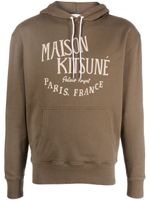 Maison Kitsuné hoodie en polaire à logo imprimé - Vert - thumbnail