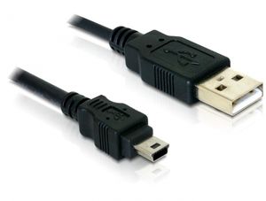 Delock 82252 Kabel USB 2.0 Type-A male > USB 2.0 Mini-B male 1,5 m zwart