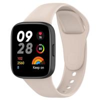 By Qubix - Siliconen bandje - Beige - Compatible met Xiaomi Redmi Watch 3 - Compatible Xiaomi bandje