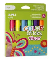 Apli Kids color sticks fluor, blister met 6 stuks