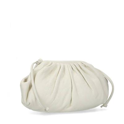 Manfield leren schoudertas ecru