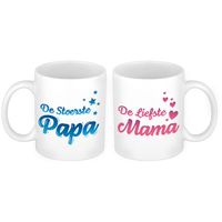 Liefste mama en stoerste papa mok - Vaderdag en moederdag cadeau   - - thumbnail