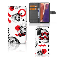 Telefoonhoesje met Naam Samsung Galaxy Note 20 Skull Red - thumbnail