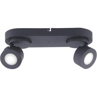 LED Plafondspot WiZ - Smart LED - Trion Sanca - 6W - Aanpasbare Kleur - 2-lichts - Rechthoek - Mat Zwart - Aluminium