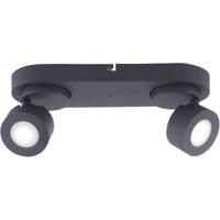 LED Plafondspot WiZ - Smart LED - Trion Sanca - 6W - Aanpasbare Kleur - 2-lichts - Rechthoek - Mat Zwart - Aluminium