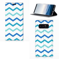 Samsung Galaxy Note 8 Hoesje met Magneet Zigzag Blauw