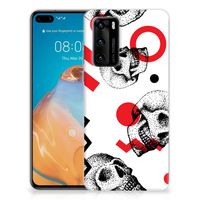 Silicone Back Case Huawei P40 Skull Red - thumbnail