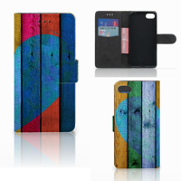 Huawei Y5 2018 Book Style Case Wood Heart - Cadeau voor je Vriend