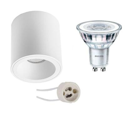 Philips - Opbouwspot Set - Corepro 840 36d - Pragmi Cliron Pro - Gu10 Fitting - Dimbaar - Opbouw Rond - Mat Wit - 4w -