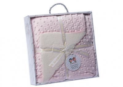 Gamberritos babydeken fleece 110 x 140 cm roze/wit