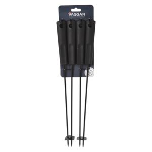 Vaggan BBQ spiezen - 4x stuks - metaal - 44 cm - vleespennen voor vlees - barbecue accessoires   -