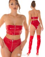 * IS Rode latexlook Strapless top , IS20661 - thumbnail