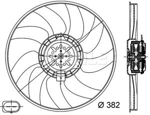 Koelventilatorwiel MAHLE, Diameter (mm)382mm, Inbouwplaats: Links, u.a. für Audi, Porsche