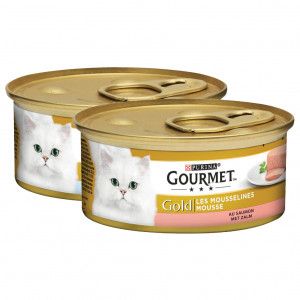 Gourmet Gold Mousse met zalm + tonijn combipack kattenvoer 48 x 85 g