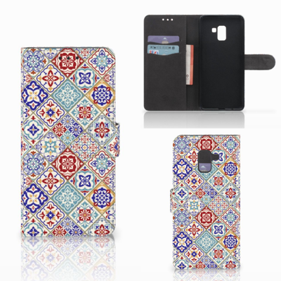 Samsung Galaxy A8 Plus (2018) Bookcase Tiles Color