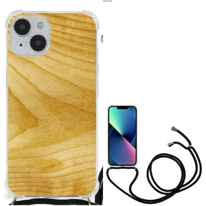 iPhone 14 Stevig Telefoonhoesje Licht Hout