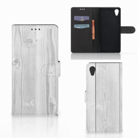 Sony Xperia XA1 Plus Book Style Case White Wood