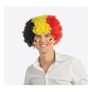 Fan Supporters verkleed pruik - Belgie of Duitsland - zwart/geel/rood - heren   -