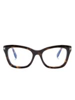 TOM FORD Eyewear lunettes de vue Blue Block à monture papillon - Marron