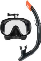 Osprey snorkelset met camerahouder siliconen zwart 2-delig