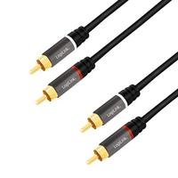 LogiLink CA1201 - stereo cinch (RCA) audiokabel, 2x2 cinch-stekker met vergulde contacten 0,5 m