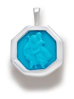 Monica Vinader St Christopher turquoise pendant charm - Argent