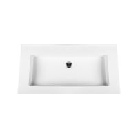 Wastafel Boss & Wessing Zonder Kraangat 45.5x77 cm Solid Surface Wit Boss & Wessing - thumbnail