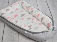 Babynestje Wolkjes Grijs/Roze Betulli