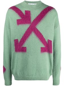 Off-White pull Arrows en intarsia - Vert