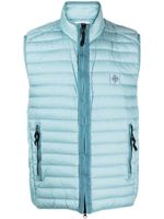 Stone Island gilet matelassé à patch Compass - Bleu