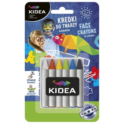 Merkloos Schminkstiften / Krijtjes in 6 kleuren