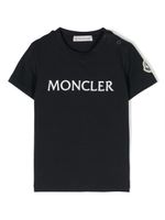 Moncler Enfant t-shirt en coton stretch à logo brodé - Bleu